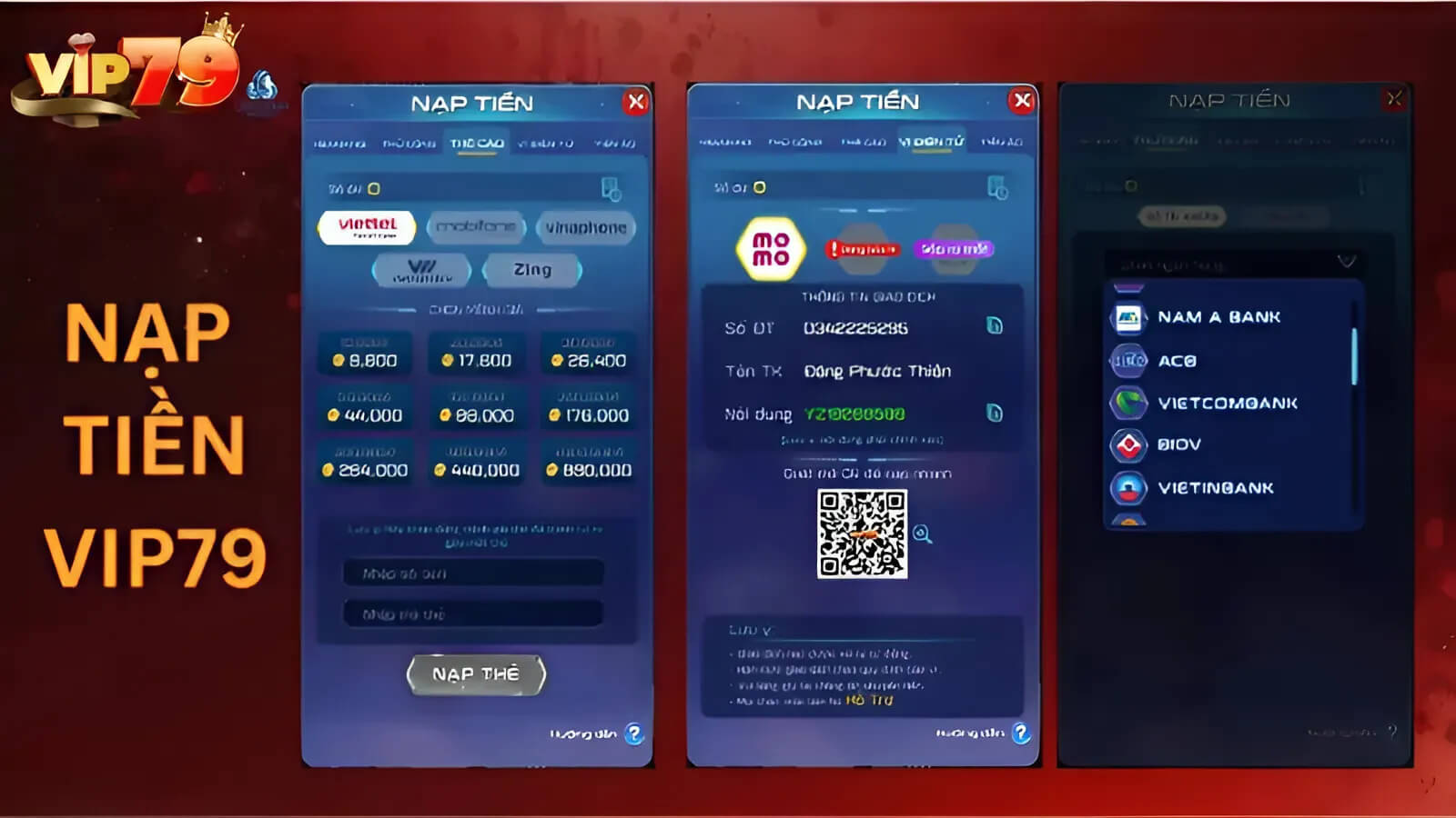 4 Cách nạp tiền Vip79 hiện đại